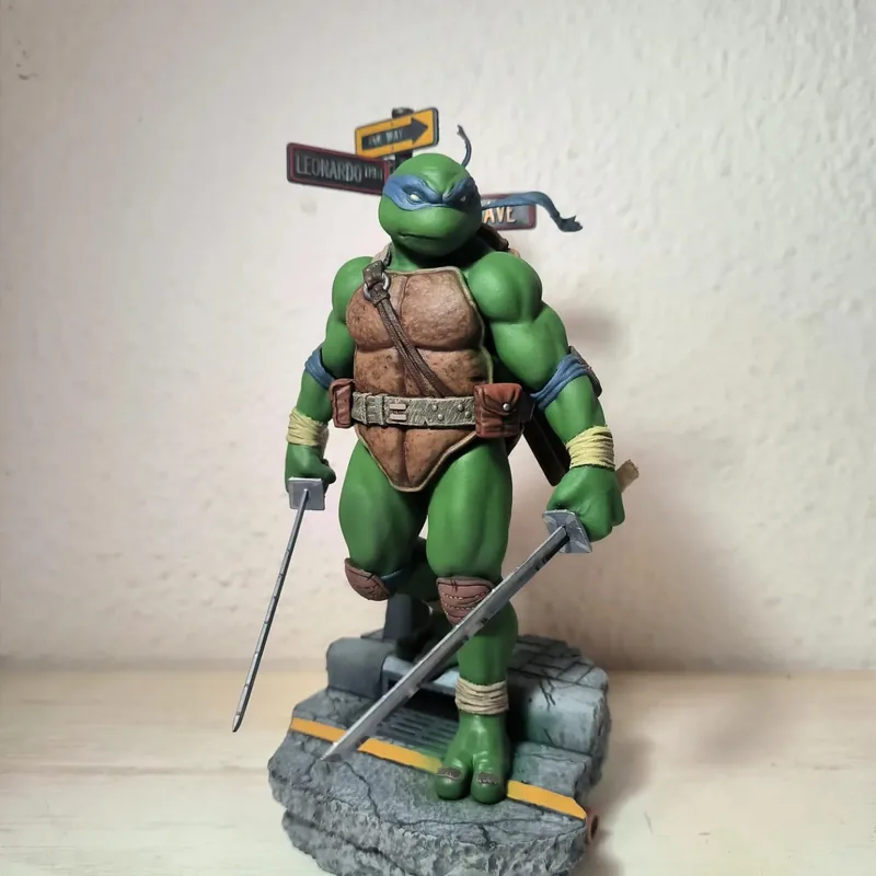 Leonardo impreso en 3D y pintado a mano